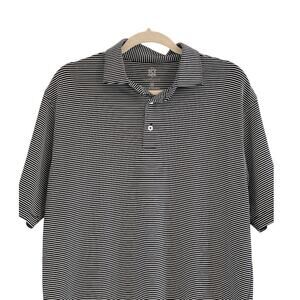 Turtleson Men's Carter Stripe Polo/Golf Shirt Black & White Size Medium